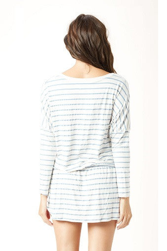 Eberjey Lounge Stripes Slouchy Pajama Tunic Back |Salamander Shop