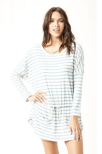 Eberjey Lounge Stripes Slouchy Tunic Front | Salamander Shop