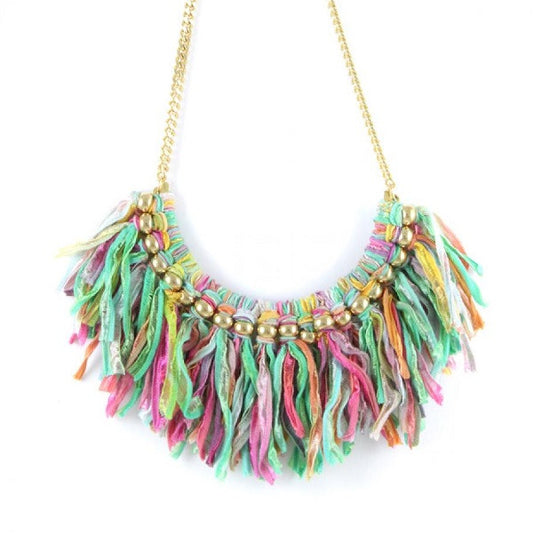 Ettika Bib Necklace Multi Lime Salamander Bikini Shop