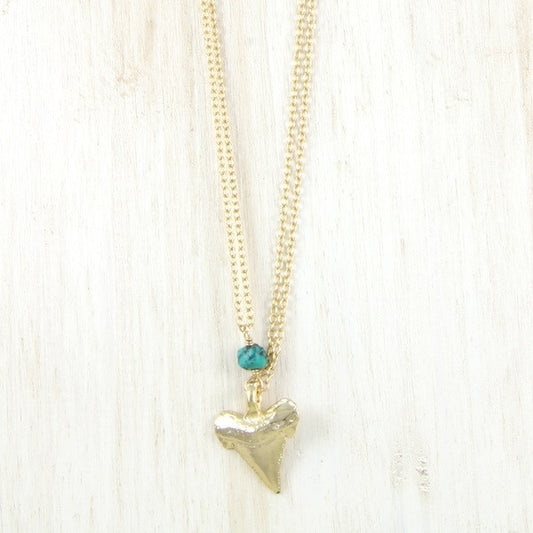 Ettika Shark's Tooth Pendant Charm Chain Necklace Salamander Bikini