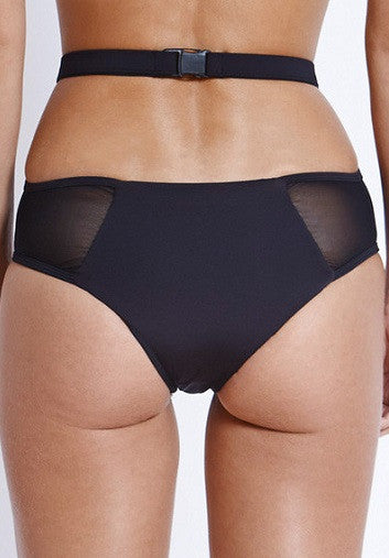 Fella Swim High-Waisted Bikini Bottom in Black Back Salamander Shop