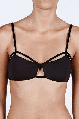 FELLA Iggy Bikini Top in Black Front Salamander Shop