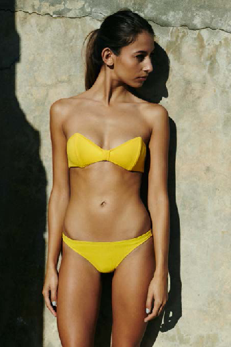 Bower Swimwear Jane Bikini Top Yellow Front Salamander Shop