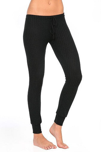 Eberjey Cozy Rib Legging Black | Salamander Shop