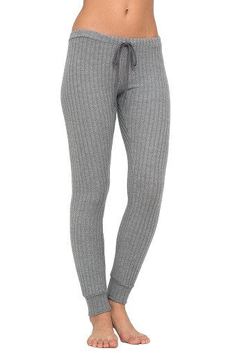 Eberjey Cozy Rib Legging in Heather Grey Front | Salamander Shop