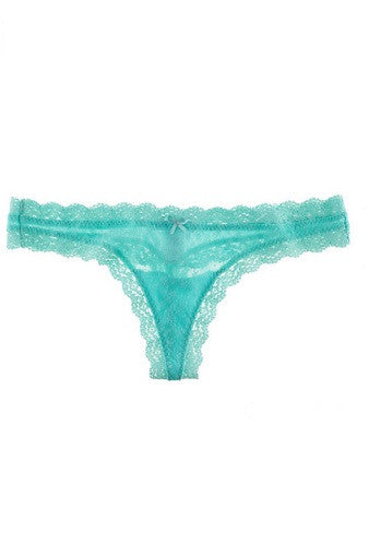 Eberjey Delirious Lace Low Rise Thong Pool Blue | Salamander Shop