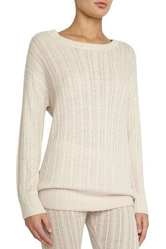 Eberjey Elsa Long Sleeve Top in Truffled Rose Front | Salamander Shop