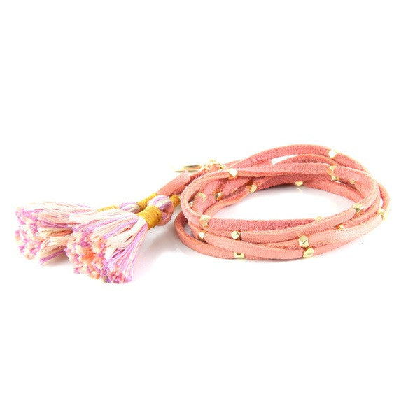 Salamander Ettika Tasseled Love Wrap Bracelet Peach