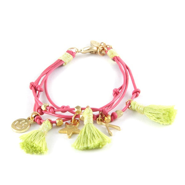 Ettika Multi Strand Bracelet Pink Salamander Bikini