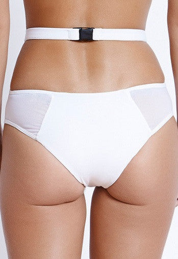 Fella Swim Finn High-Waisted Bikini Bottom White Back Salamander Shop