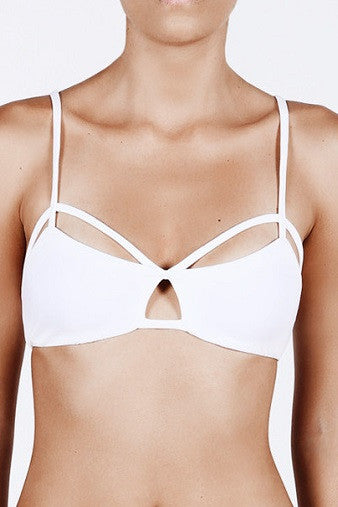 Fella Swim Iggy Bikini Top in White Front Salamander Shop