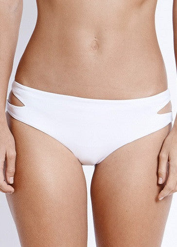 Fella Swim Rickie Cut-Out Bikini Bottom in White Front