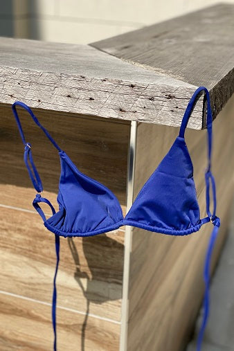 Salamander Bikini Triangle Top in Indigo Front